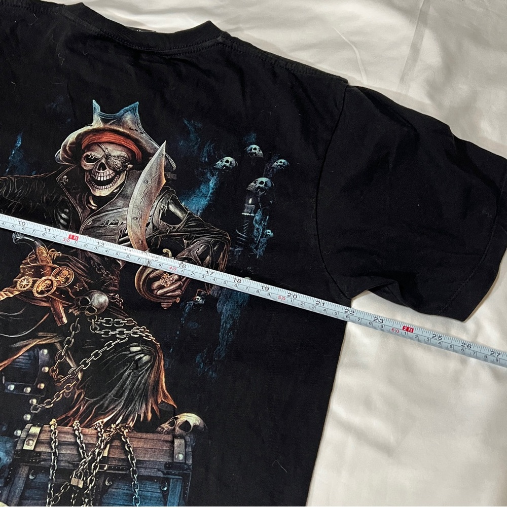Caballo Pirate Skull Graphic Black T-Shirt L St Thomas - Picture 8 of 8